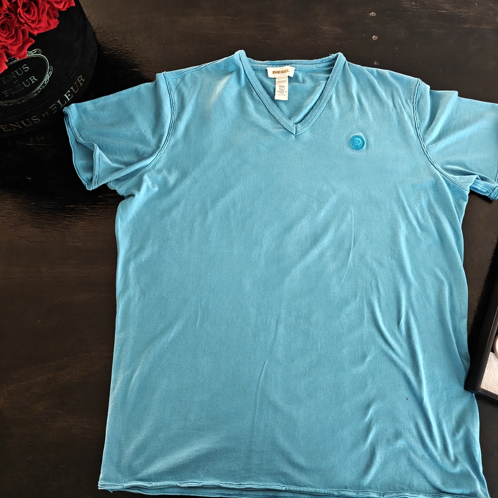 Diesel Light Blue V-Neck Tee